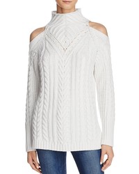 525 America Cable Knit Cold Shoulder Sweater