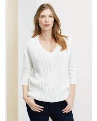 Violeta BY MANGO Cable Knit Cotton Sweater