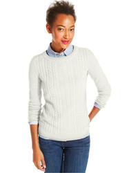 Tommy Hilfiger Cable Knit Crew Neck Sweater, $79 Macy's | Lookastic