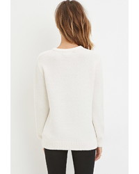 Forever 21 Cable Knit Fuzzy Sweater