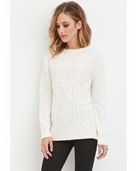 Forever 21 Cable Knit Fuzzy Sweater
