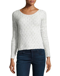 Dex Cable Knit Mixed Tone Sweater Cream