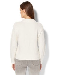 New York & Co. Cable Knit Mock Neck Sweater