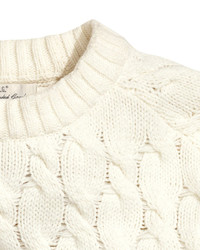 H&M Cable Knit Sweater Natural White