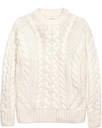 H&M Cable Knit Sweater White Ladies
