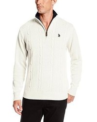 U.S. Polo Assn. Cable Knit Sweater With Sherpa Collar Lining