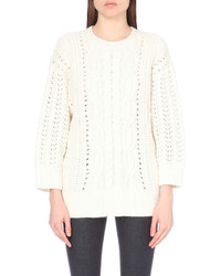 The Kooples Cable Knit Wool And Mohair Blend Jumper