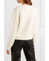 Frame Cable Knit Wool Blend Sweater