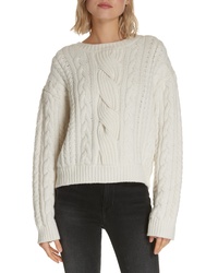 Frame Cable Knit Wool Blend Sweater