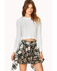Forever 21 Cropped Cable Knit Sweater