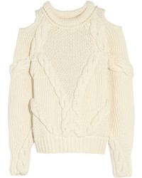 Alexander McQueen Cutout Cable Knit Wool Sweater
