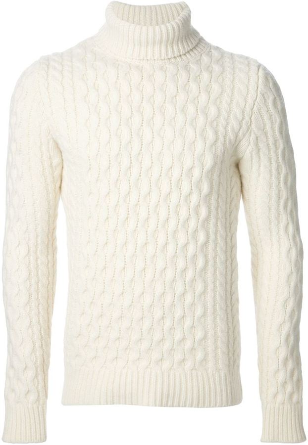 Diesel Cable Knit Turtleneck Sweater, $487 | farfetch.com | Lookastic
