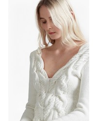 French Connection Cable Twist Knit V Neck Jumper