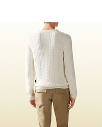 Gucci Wool Viscose Cable Knit Sweater