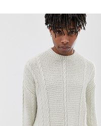 Reclaimed Vintage Inspired Cable Knit Jumper In Cream