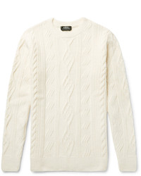 A.P.C. Jacques Yves Slim Fit Cable Knit Wool Sweater