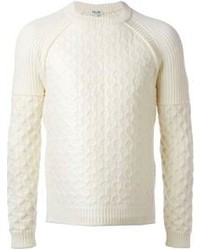 Kenzo Cable Knit And Ribbed Panel Sweater