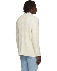 Ernest W. Baker Off White Cable Knit Sweater