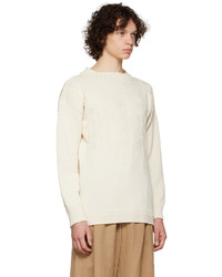 Maison Margiela Off White Cable Knit Sweater
