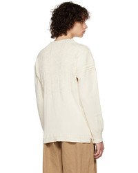 Maison Margiela Off White Cable Knit Sweater