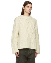 Acne Studios Off White Chunky Cable Knit Sweater