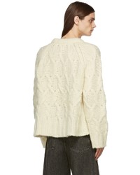 Acne Studios Off White Chunky Cable Knit Sweater