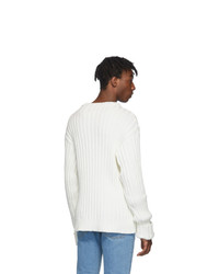 Maison Margiela Off White Ribbed Sweater