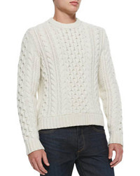 Rag and Bone Rag Bone Trevor Cable Knit Sweater White