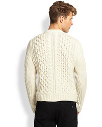 Rag and Bone Rag Bone Trevor Cable Knit Wool Sweater