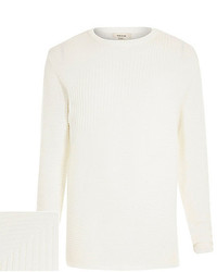 River Island White Ribbed Long Sleeve Sweater