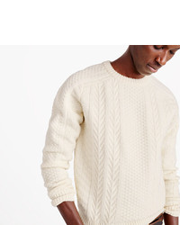 J.Crew Wool Cable Crewneck Sweater In Ivory