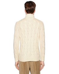 Lardini Wool Mohair Blend Cable Knit Sweater