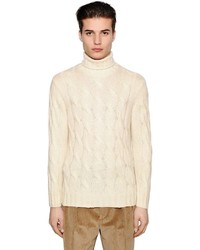 Lardini Wool Mohair Blend Cable Knit Sweater