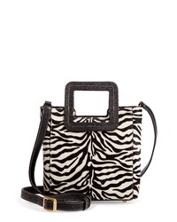 Staud Mini Shirley Zebra Stripe Genuine Calf Hair Handbag