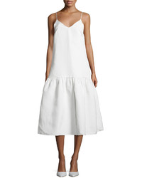 Co Silk Blend Drop Waist Cami Dress White