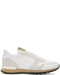 White Camouflage Canvas Low Top Sneakers