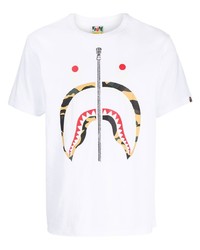 A Bathing Ape Camo Shark Graphic Print T Shirt