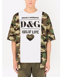 Dolce & Gabbana Logo Print Asymmetric Hem T Shirt