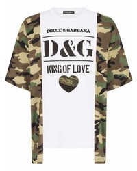Dolce & Gabbana Logo Print Asymmetric Hem T Shirt