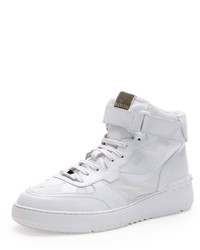 White Camouflage High Top Sneakers