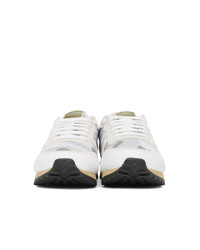Valentino White And Grey Garavani Rockrunner Sneakers
