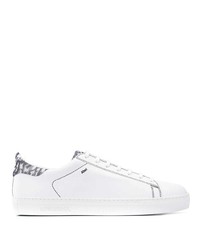 White Camouflage Leather Low Top Sneakers