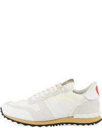 Valentino Camo Leather Sneaker White