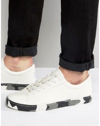 Asos Sneakers In White With Camo Sole