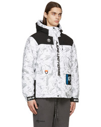 AAPE BY A BATHING APE White Silver Down Camo Jacket