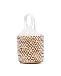 SENSI STUDIO Sensi White Straw And Net Bucket Bag