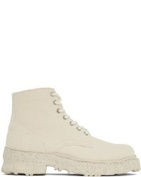 Miharayasuhiro White General Scale Past Lace Up Boots