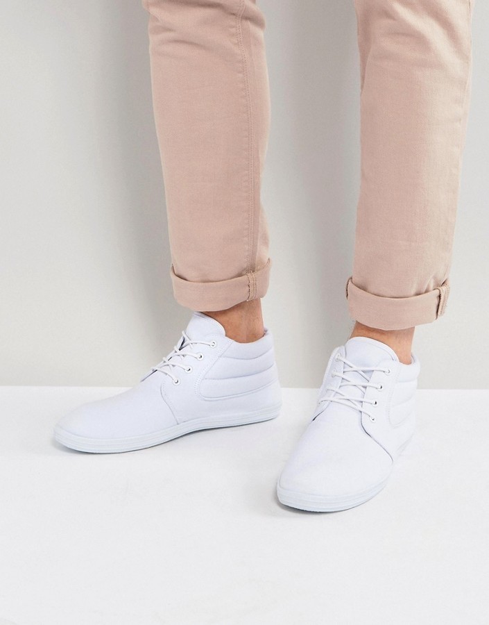 Asos Chukka Sneakers In White Canvas, $23 | Asos | Lookastic