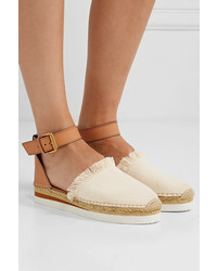 See by Chloe Leather And Canvas Platform Espadrilles