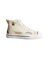 Burberry Archive Logo Cotton High Top Sneakers